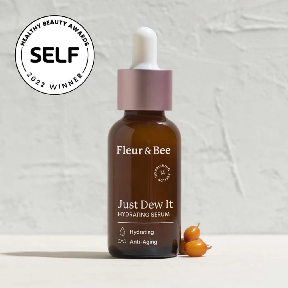 Fleur & Bee Just Dew It Hydrating AntiAging Serum New in Box Smoothing Plumper